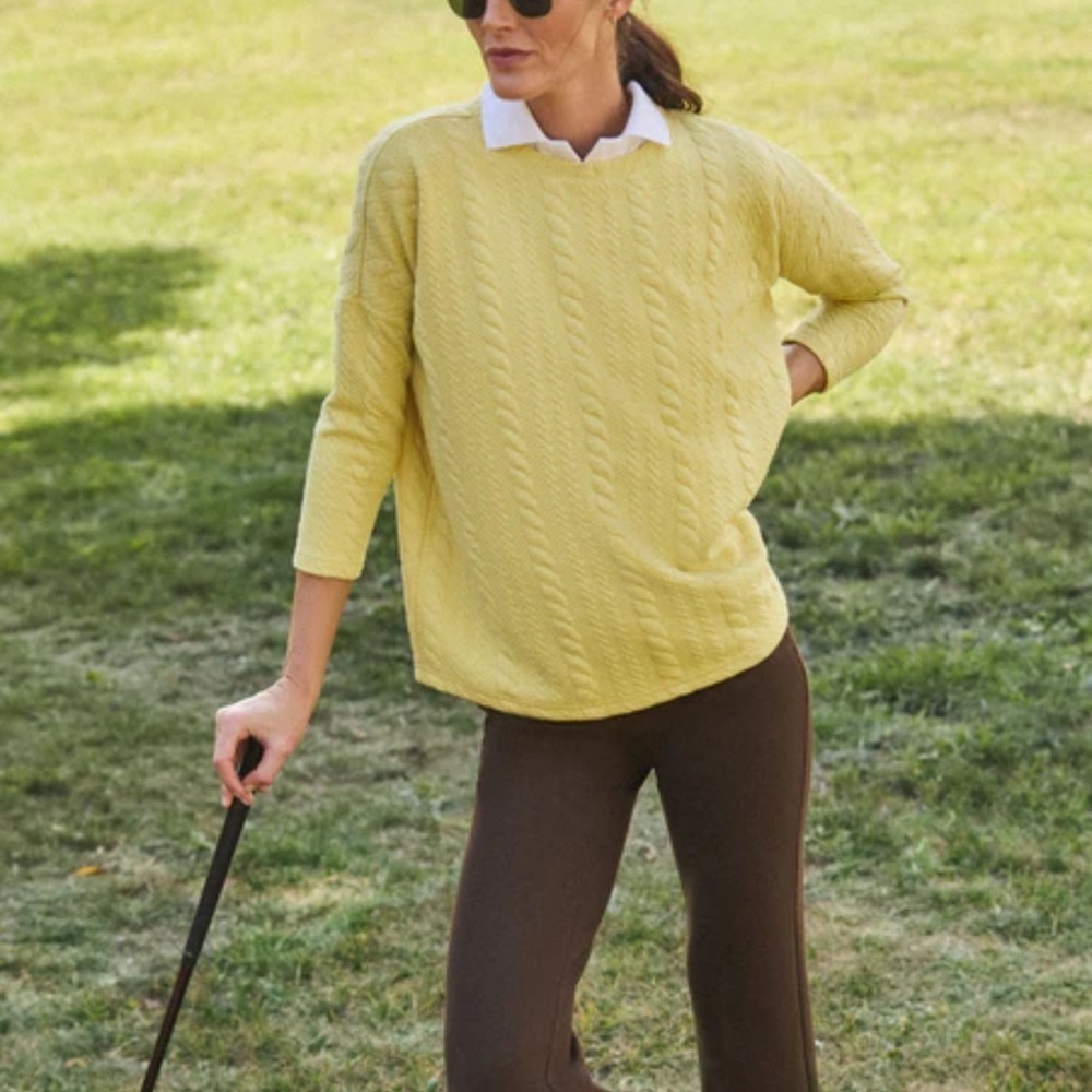 Tuckernuck Sport Ally Swing Sweatshirt Size XS Small Lemongrass Yellow Boxy